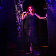 Load image into Gallery viewer, Sheer Spiderweb Midi Dress