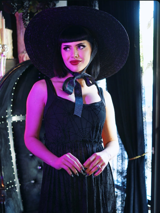 Sheer Spiderweb Midi Dress