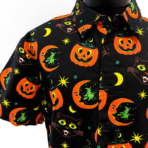 Pumpkin Witch Button Up