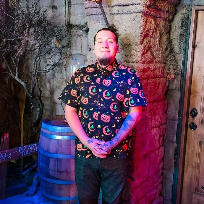 Pumpkin Witch Button Up