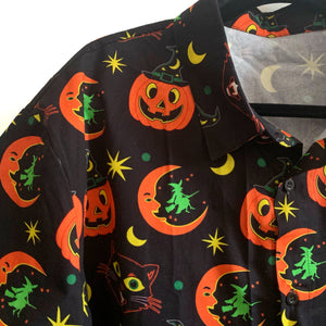 Pumpkin Witch Button Up