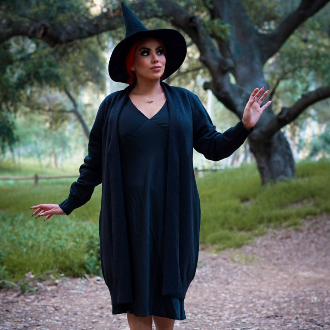 Midnight Black Cardigan Backstitch Bruja Midnight Black Cardigan Backstitch Bruja