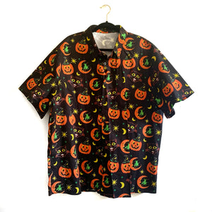 Pumpkin Witch Button Up