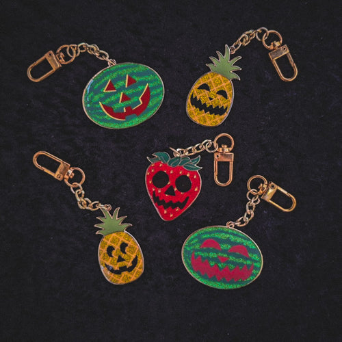 FrutaWeen Enamel Keychains