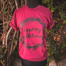 Load image into Gallery viewer, Merry Witchmas tee burgundy (PRESALE)